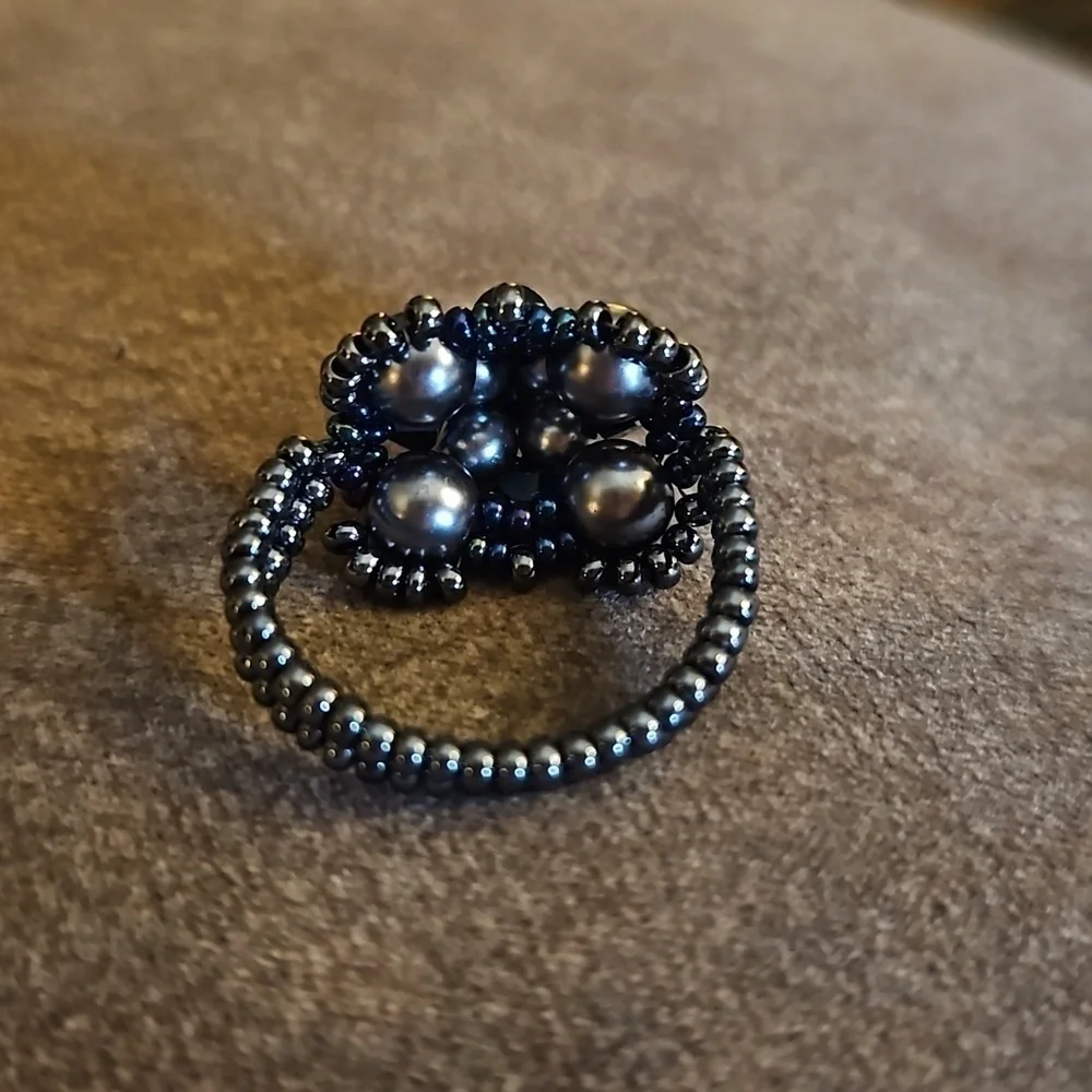 HANDMADE Beaded Fancy Cocktail Ring